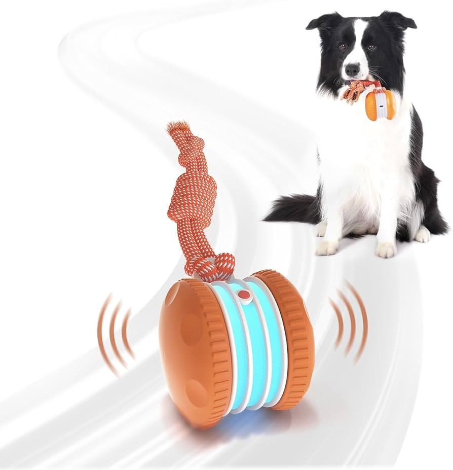 Interactive Dog Toys, Random Path Electric Automatic Moving and Rolling Dogs Toy with Rope for Sm... | Amazon (US)