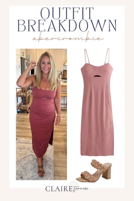 Bringing the fun vibes with this stunning link midi cutout dress from Abercrombie! And these braided heels from Amazon are some of my favorite shoes 😍 
Perfect for dinner with the girls 🌮💃🏻💗

#midsizefashionfun #dinnerwiththegirls #midsizeoutfit 

#LTKmidsize #LTKstyletip #LTKwedding