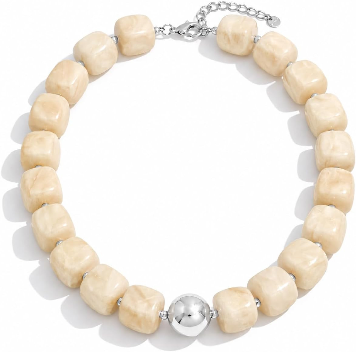 Mchic Colorful Chunky Beaded Necklace for Women, Acrylic Statement Choker | Amazon (US)