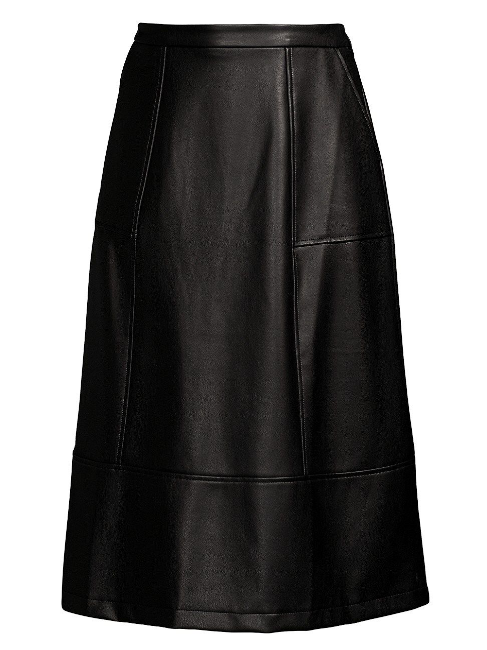 Women's Faux Leather Midi-Skirt - Black - Size 12 | Saks Fifth Avenue