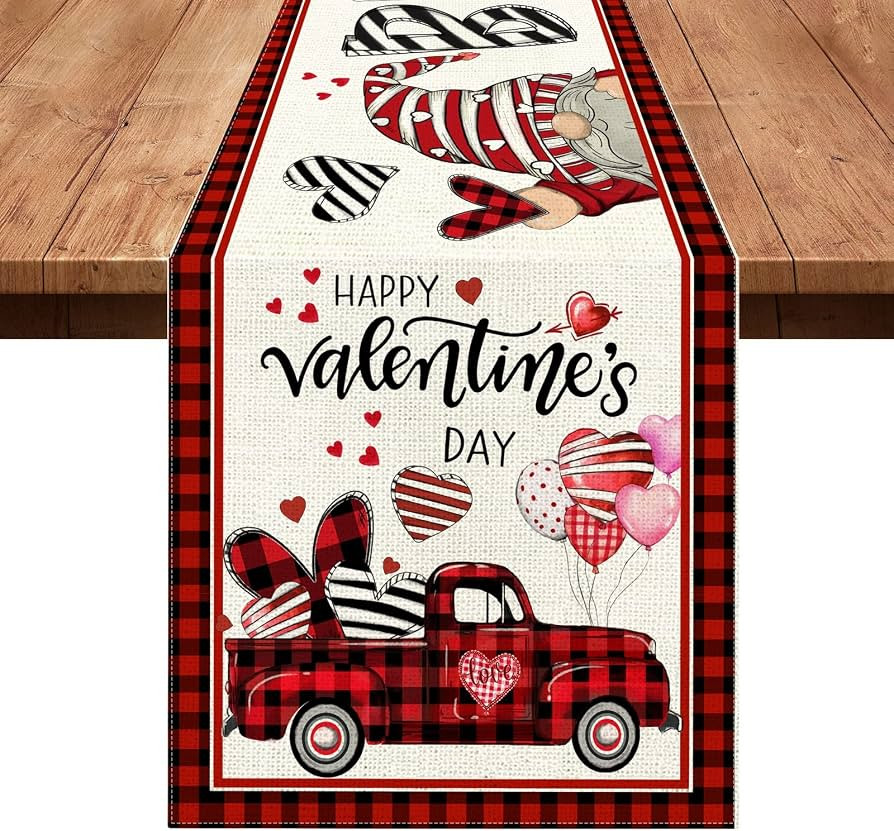 Hexagram Valentines Table Runners 13x72 Inches for Coffee Table Valentines Day Table Runner Love ... | Amazon (US)
