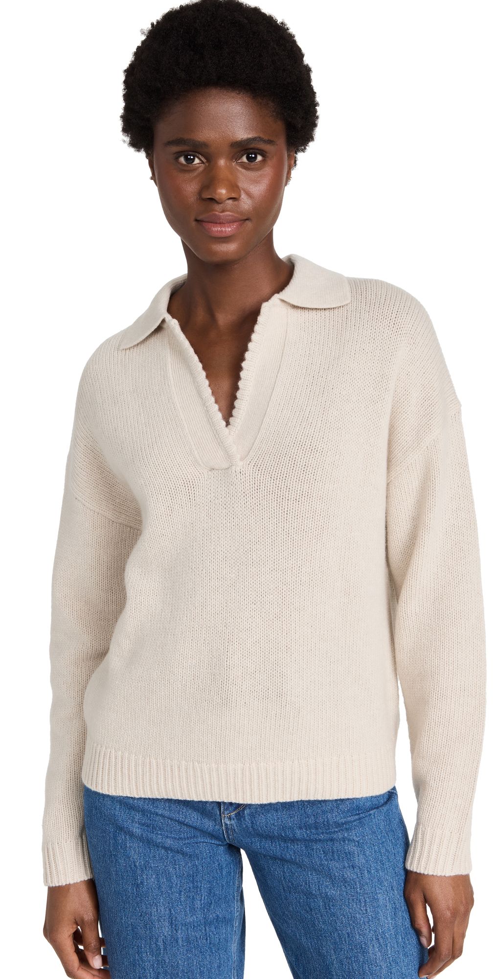 Theory Scallop Polo Sweater | Shopbop