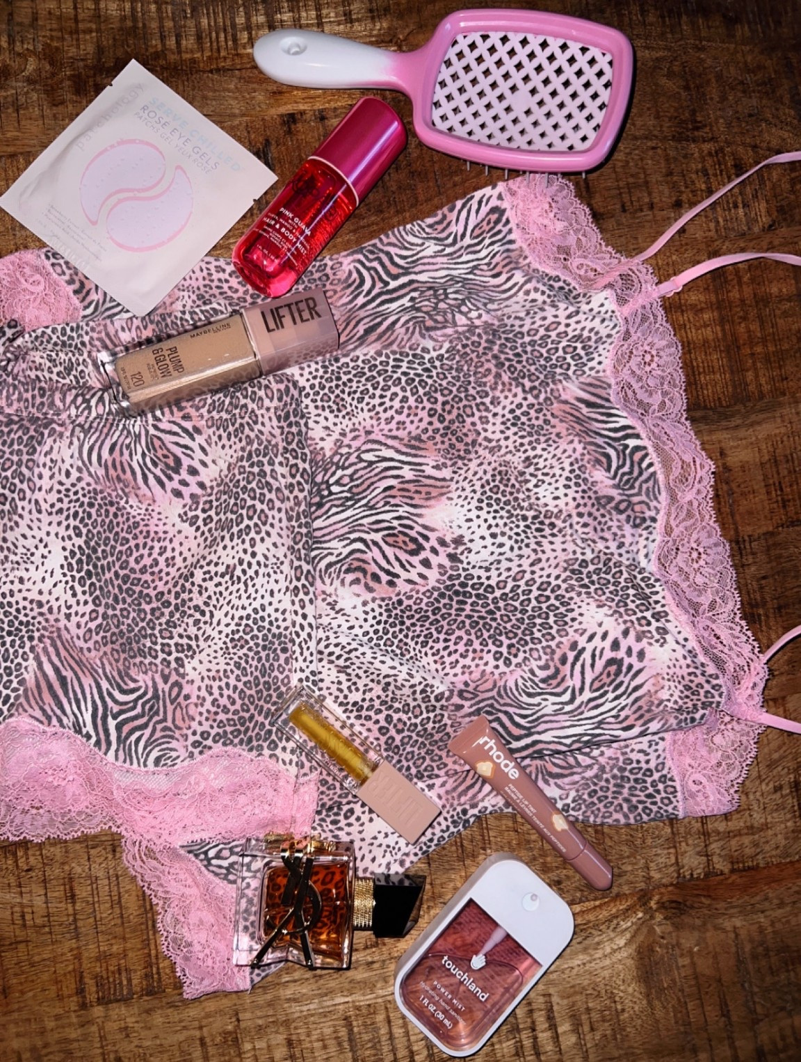 All my favs! Skims set - xs, Rhode peptide lip tint, YSL libre intense, Touchland, Patchology eye gels, Kopari hair & body mist, Lifter foundation & gloss, Unbrush 

#LTKdayinmylife #LTKmorningroutine #LTKgrwm