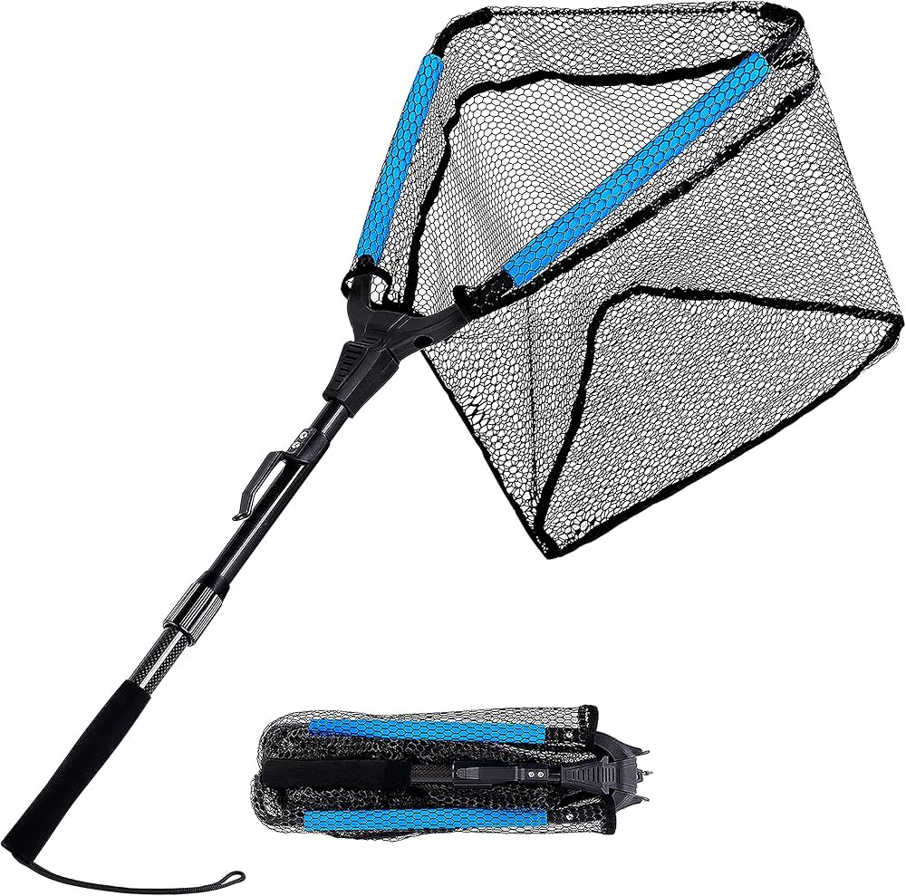 PLUSINNO Fishing Net Fish Landing Net, Foldable Collapsible Telescopic Pole Handle, Durable Nylon... | Amazon (US)