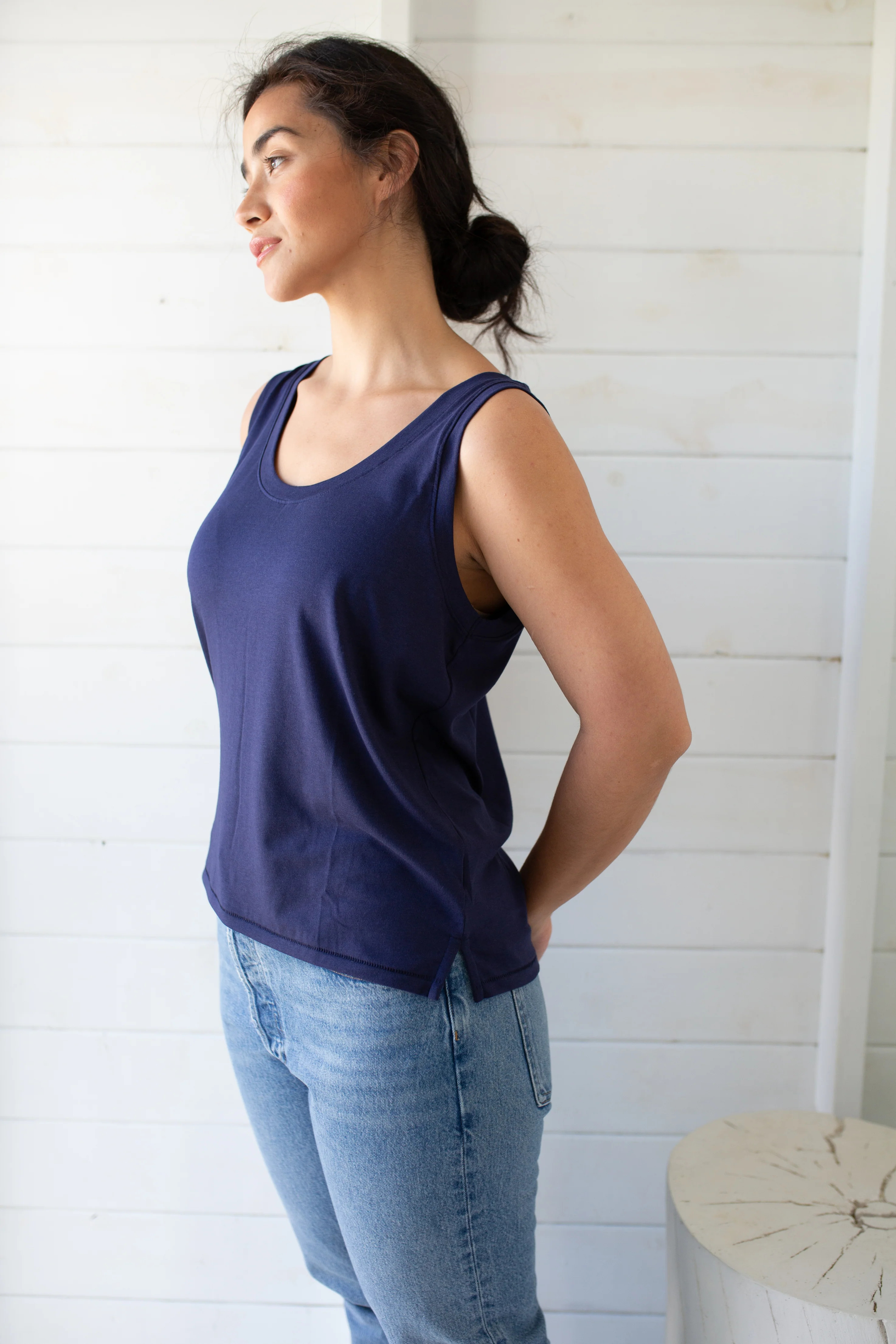 Soft Tee Scoop Tank - Evening Blue | Marea