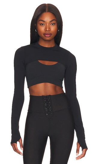 Mina Blackout Shrug in Black | Revolve Clothing (Global)