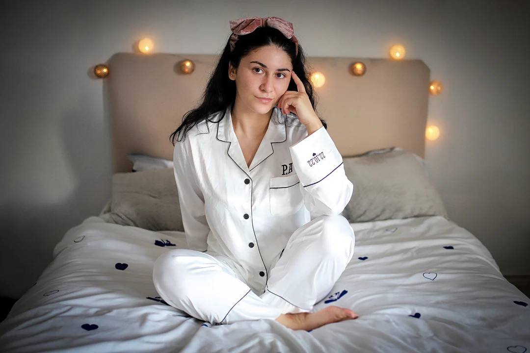 Personalised Wedding Pyjamas With Sleeve Embroidery, Wedding Keepsake Pyjamas, Wedding Morning Py... | Etsy (US)