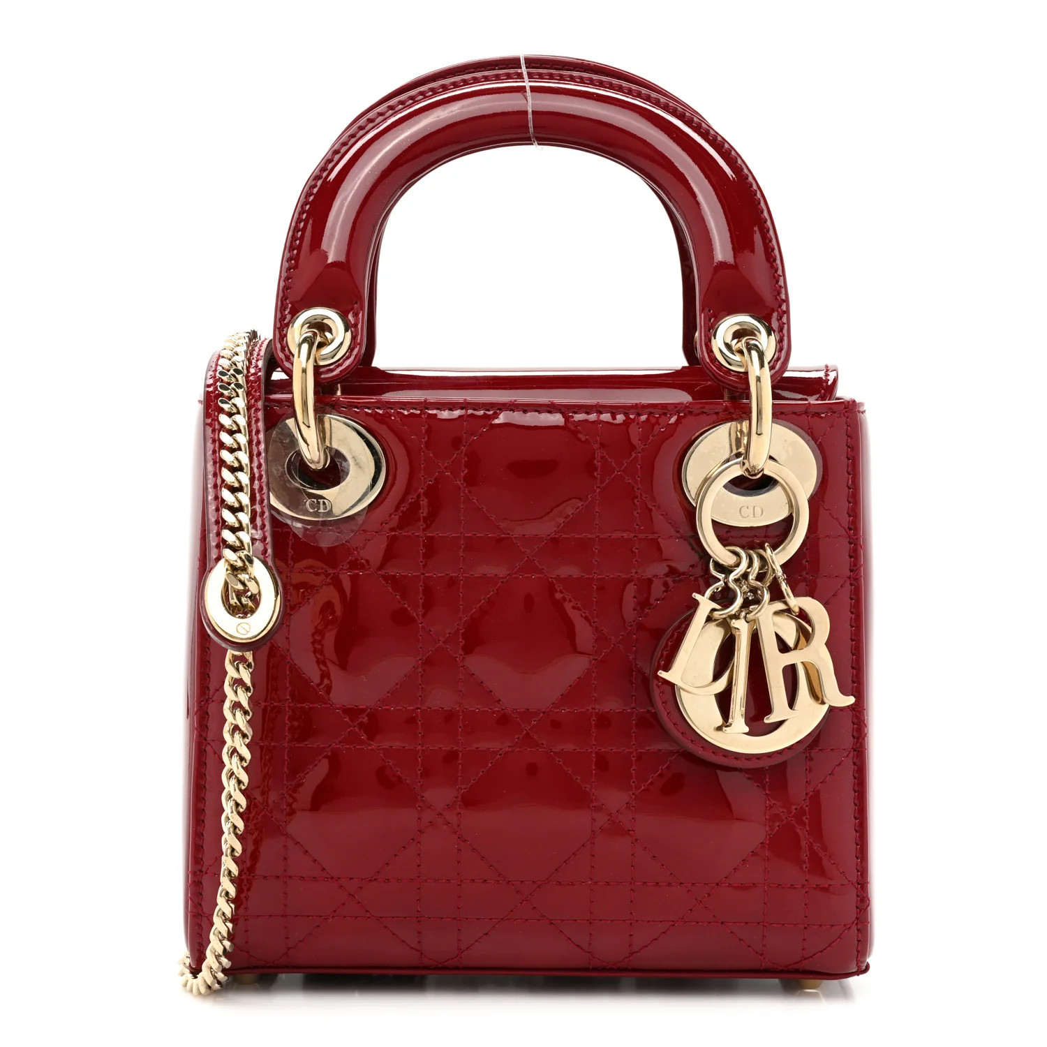 Patent Cannage Mini Lady Dior Red | FASHIONPHILE (US)