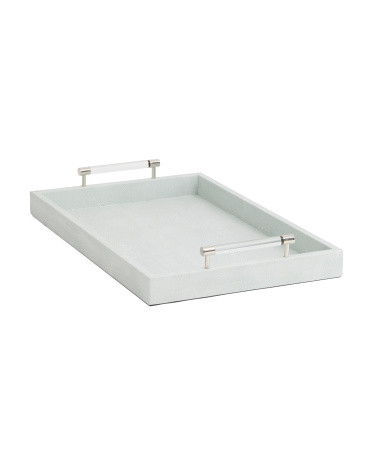 22x14 Faux Shagreen Tray With Dual Carry Handles | TJ Maxx