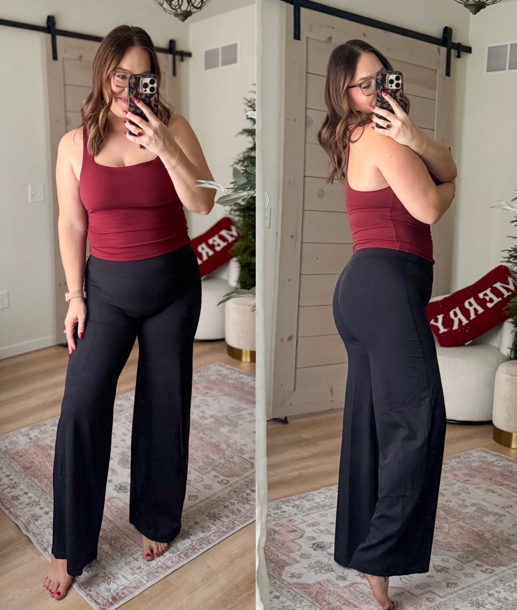 High waisted wide leg leggings that are viral right now - not sure if I love them on my mom pooch but they are cute! wearing my true size large- lightweight and feel like leggings

#LTKfitnessgoals #LTKActive #LTKMidsize