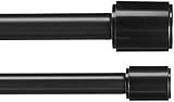 Amazon Basics 1" Double Curtain Rod With Cap Finials - 72" to 144", Black | Amazon (US)