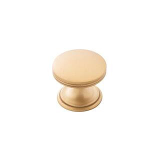 American Diner 1-3/8 in. Dia Brushed Golden Brass Cabinet Knob (10-Pack) | The Home Depot