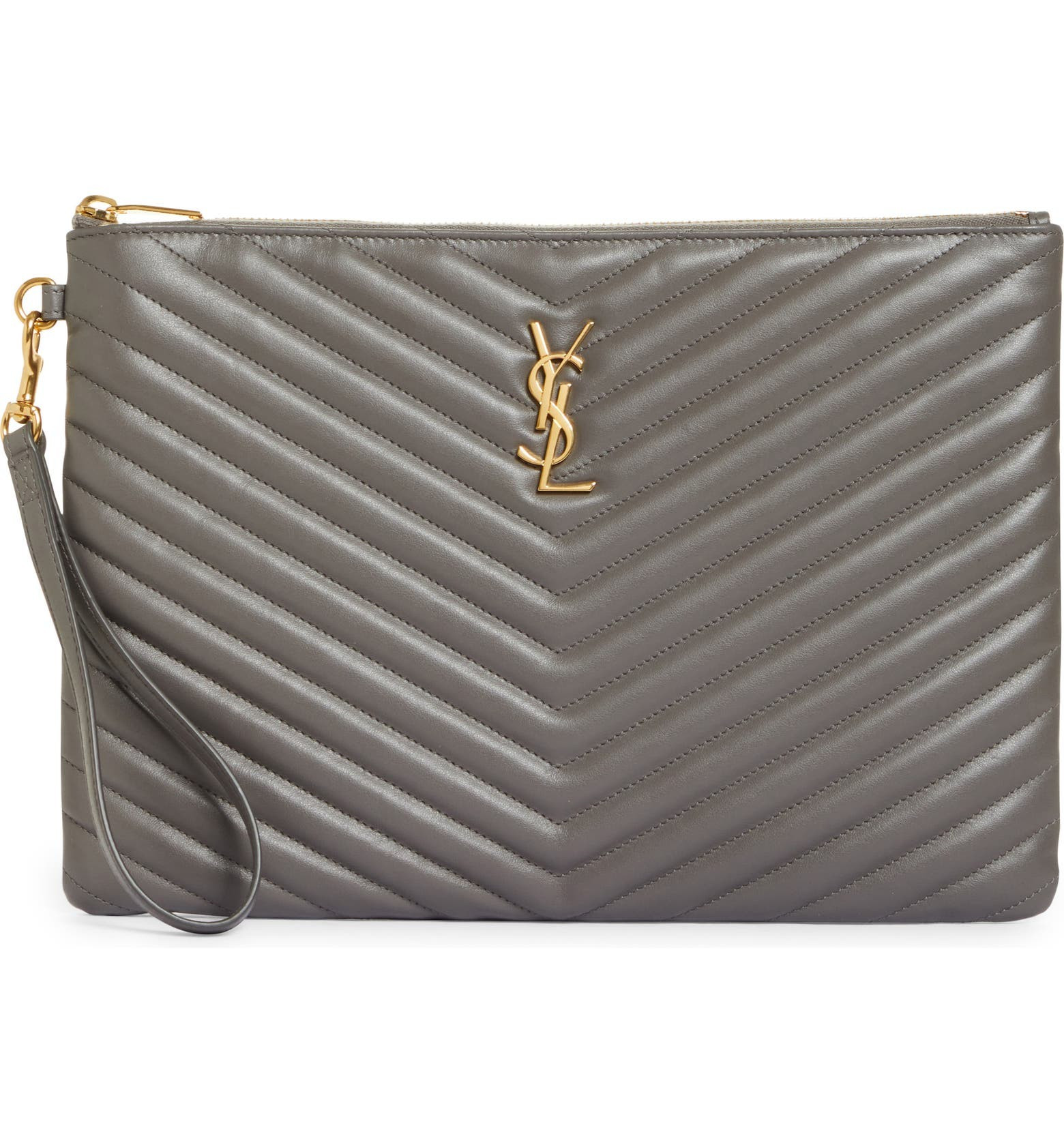 YSL Monogram Matelassé Leather Tablet Pouch | Nordstrom