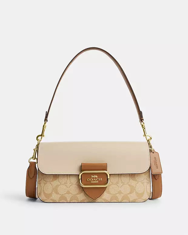 Morgan Shoulder Bag In Blocked Signature Canvas | Coach Outlet CA