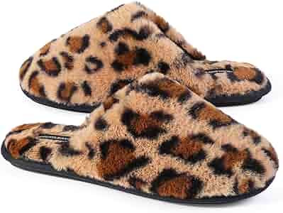 Women's Fuzzy Memory Foam Slip on Slippers Faux Fur Lined House Shoes | Amazon (US)