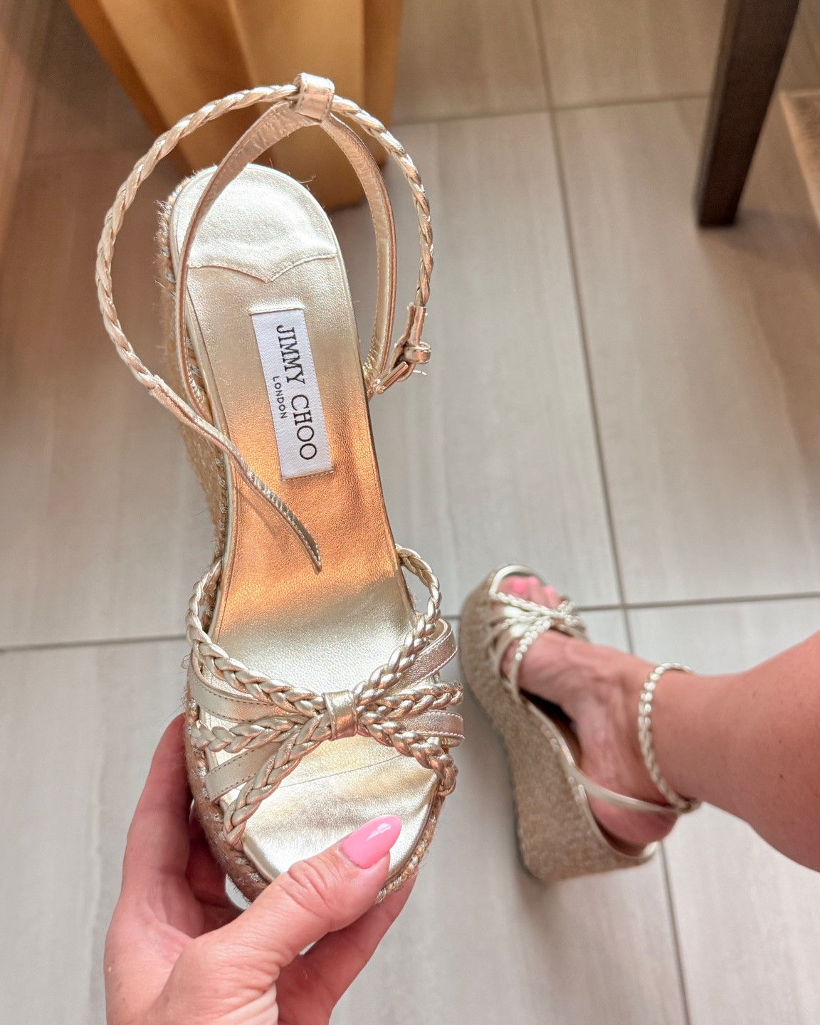 Got these at Nordstrom for 50% off!!! There is still some left! Rose gold wedges on sale ✨ the perfect summer shoes for vacation outfits, wedding guest looks, brunch dates, and dressy summer outfits. Comfortable, versatile, and easy to style with dresses, skirts, and denim.
True to size. 


rose gold wedges, wedge sandals, summer shoes, wedding guest shoes, vacation sandals, dressy sandals, summer heels, resort wear shoes, brunch outfit shoes, neutral sandals, comfortable wedges, women’s sandals

#LTKootd #LTKSeasonal