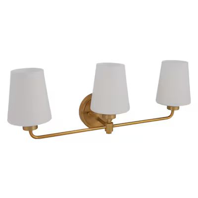 allen + roth Goldson 6.38-in 3-Light Gold Transitional Vanity Light | Lowe's