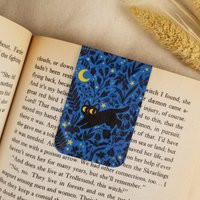 Cute Black Cat in The Night Magnetic Bookmark/""Summer Night"" Book Lover Gift For | Etsy (US)