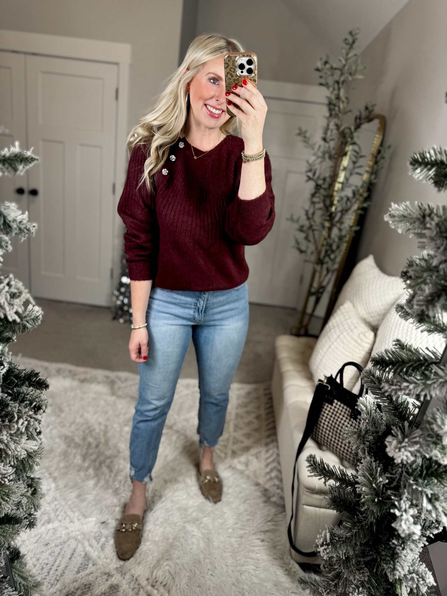 Weekend Walmart wins try on 
Jeweled button sweater- medium 

#LTKSeasonal #LTKstyletip #LTKfindsunder50
