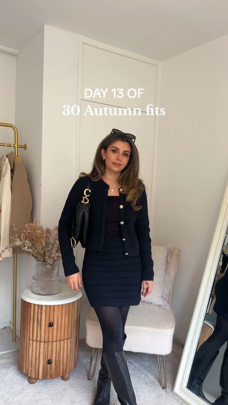 30 days of autumn outfits, day 13🍂. Fall styling video, 30 days of autumn outfits, 30 days of outfits challenge, 30 days of fall fits 

Preppy outfit, gossip girl outfit inspo, co-ord set, knit set, navy knit set, knit skirt, knit cardigan, mango co-ord set, mango cardigan, mango skirt, navy cardigan, black saddle bag, black mango knee high boots 

fall outfits, fall trends, autumn fashion, autumn outfit inspo, what to wear, pinterest outfit inspo, fall fashion, fall outfits, fall, cozy season, knit cardigan, 30 days of autumn, styling video, modest fashion

#LTKVideo #LTKSeasonal #LTKU