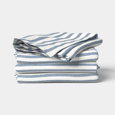 4pk Striped Napkins Blue - Threshold™ | Target