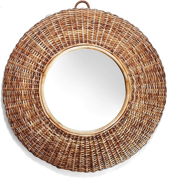 Two's Company Woven Wall Mirror, Hand-Crafted, Cane/Glass/MDF | Amazon (US)