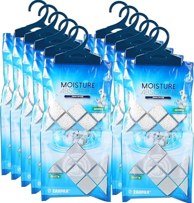 Hanging Moisture Absorber Fresh Cotton 10.6 oz/300g | Moisture Absorbing Bags for Bathroom, Close... | Amazon (US)