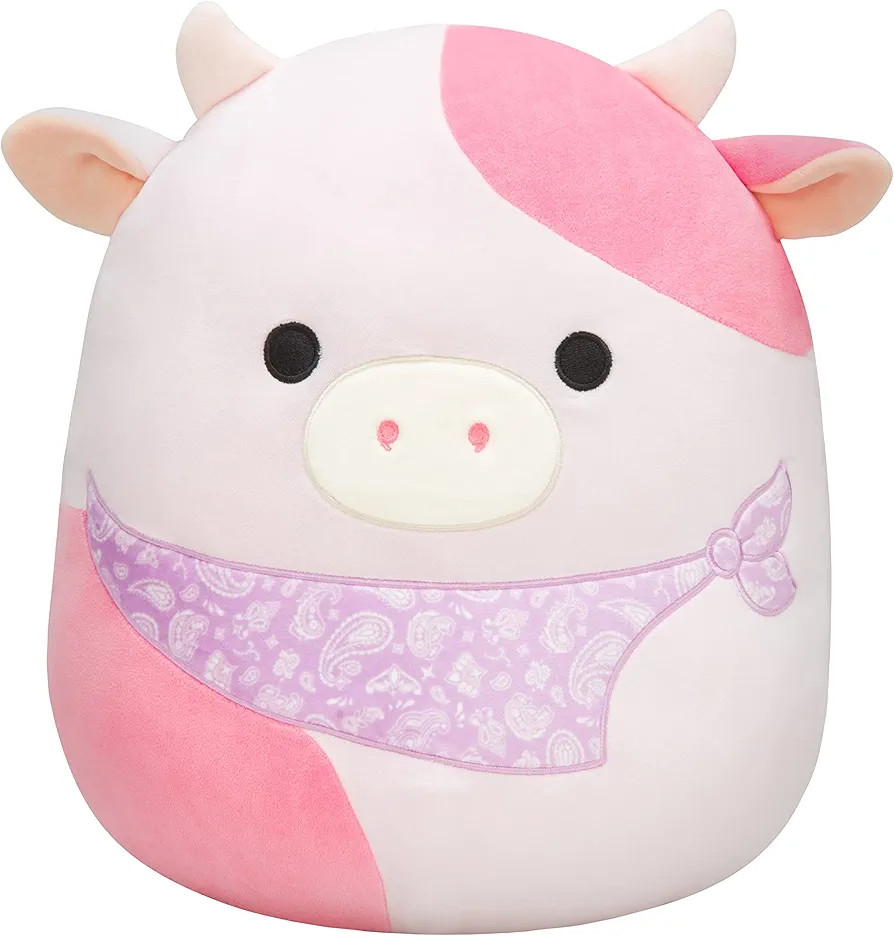 Squishmallows Original 14-Inch Reshma Light Pink Cow with Purple Bandana - Large Ultrasoft Offici... | Amazon (US)