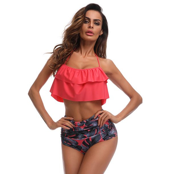 Swimwear Women High Waist Triangle Bikini Set Bandage Push-Up Swimsuit Bathing Suit New Style - W... | Walmart (US)