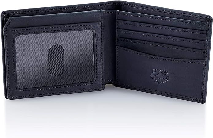 Stealth Mode Leather Bifold Wallet for Men With ID Window and RFID Blocking | Amazon (US)