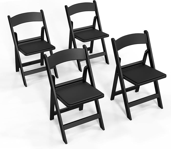 FCH Plastic Folding Chair with Padded Seat, Resin Foldable Chairs with Soft Cushion, Comfortable ... | Amazon (US)