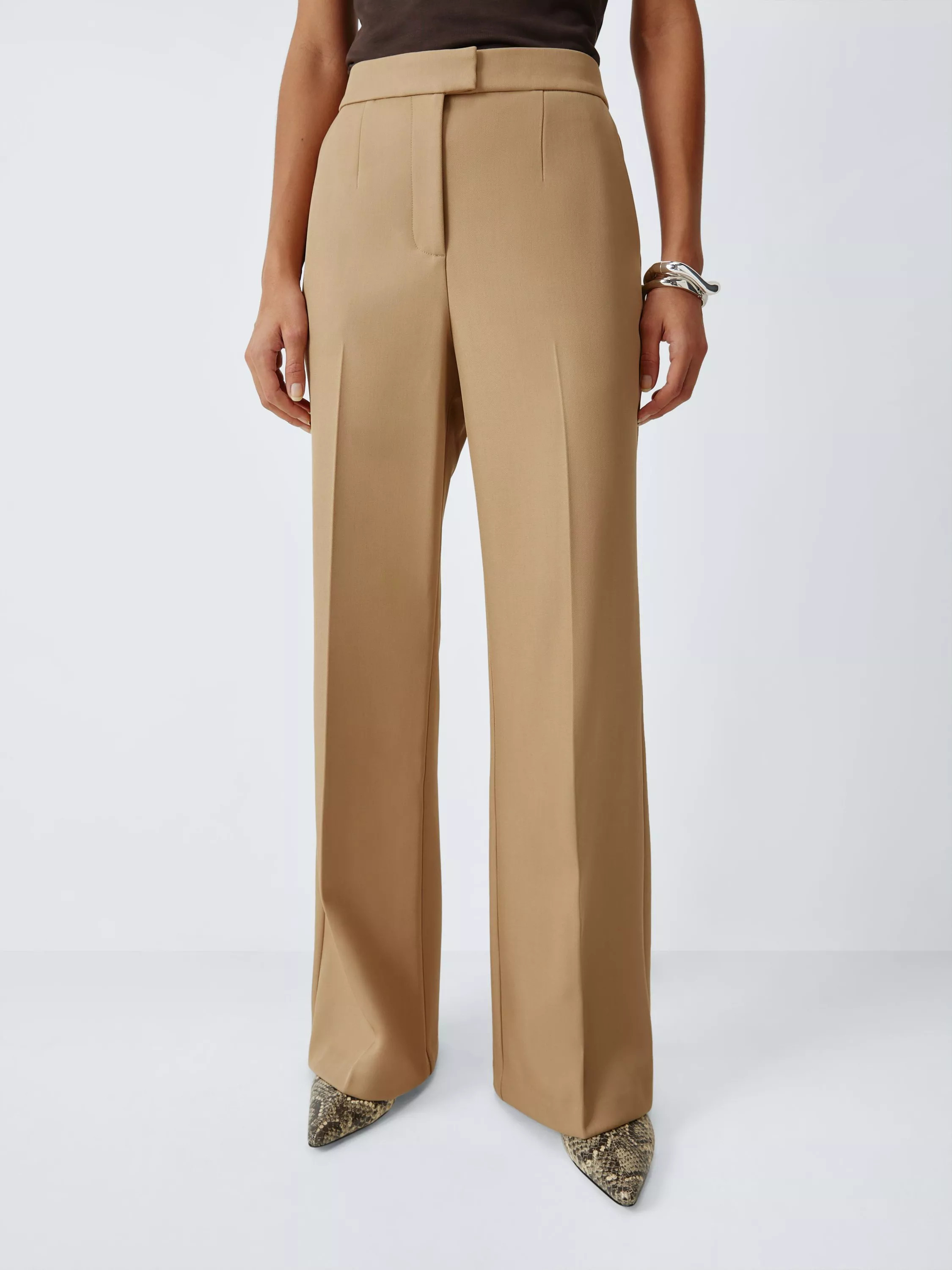 John Lewis Melange Bootcut Trousers, Camel | John Lewis (UK)