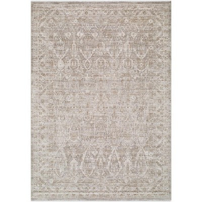 Hauteloom Pinuj Living Room, Bedroom Area Rug - Traditional - Light Gray, Ivory, Gray - 6'7" x 9'6" | Target