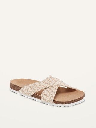 Woven-Textured Criss-Cross Slide Sandals for Girls (Partially Plant-Based) | Old Navy (US)