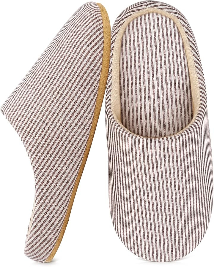 Amazon.com | Women's Men's Indoor House Slipper Clog Lightweight Memory Foam Velour with Wide Wid... | Amazon (US)