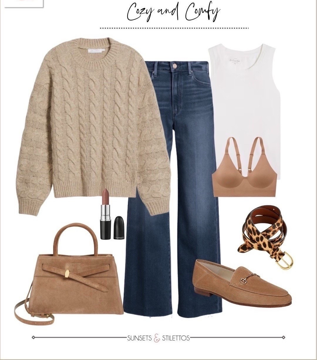 This is my idea of the perfect holiday outfit. It’s comfortable, classic, and easy to wear all day.

Christmas outfit, winter outfit, cable knit sweater, wide leg jeans, neutral outfit, cozy winter fashion, brown loafers, Winter, wardrobe essentials, casual holiday outfit, everyday outfits for women over 40

#LTKHoliday #LTKSeasonal #LTKOver40