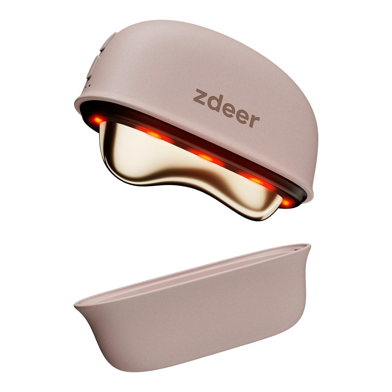 ZDEER LED Red Light Therapy for Face & Neck Massager Facial Care Device – Electric Gua Sha Brass Tool with Heat & Vibration for Firming, Sculpting & Skincare, Pink | Amazon (US)