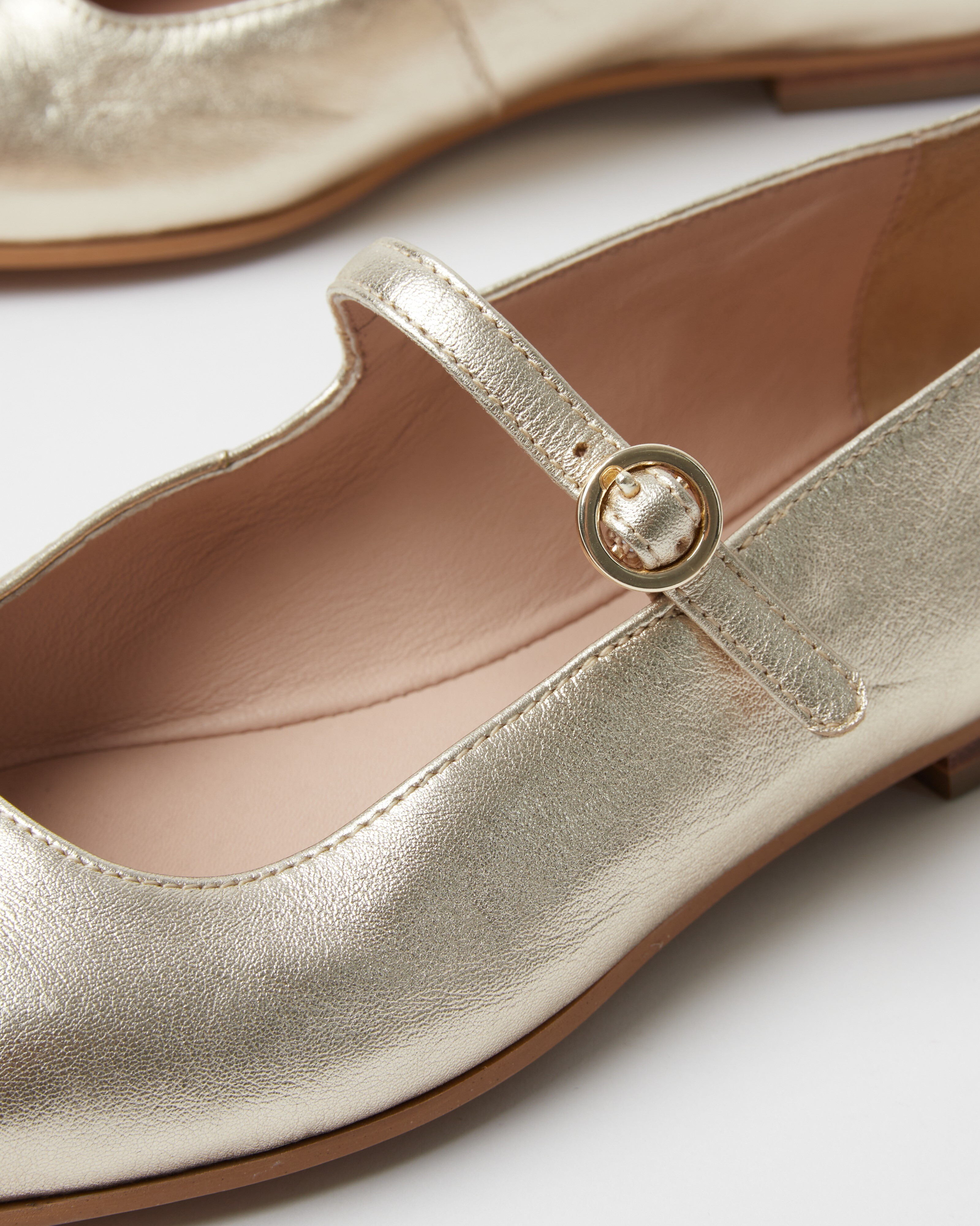 Mary Jane Golden Shoes | Oliver Bonas | Oliver Bonas (Global)