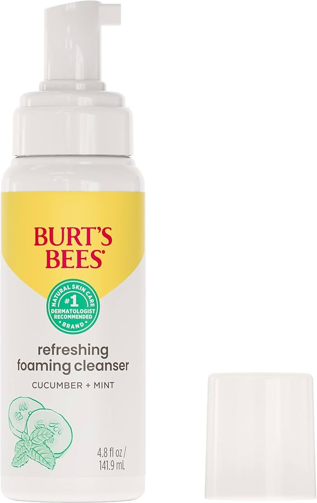 Burt's Bees Refreshing Foaming Face Cleanser and Natural Face Wash with Cucumber and Mint, 4.8 Fl... | Amazon (US)