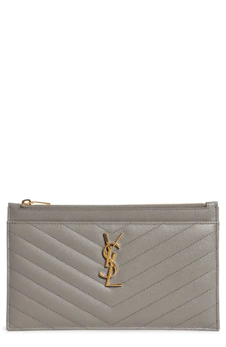 Monogramme Quilted Leather Zip Pouch | Nordstrom