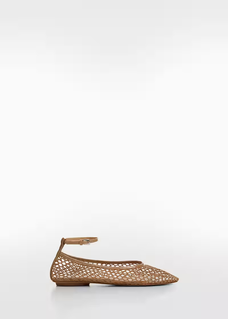 Ballerinas with mesh bracelet -  Women | Mango United Kingdom | MANGO (UK)