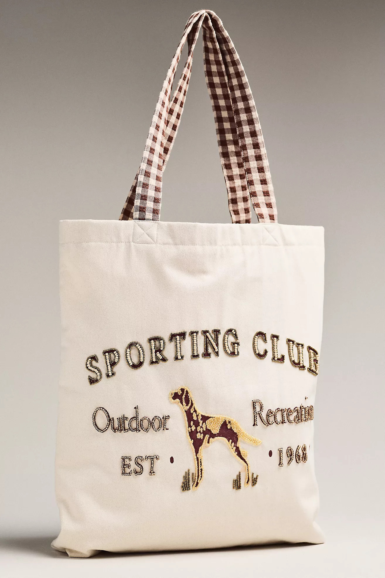 Printed Beaded Canvas Tote Bag | Anthropologie (US)