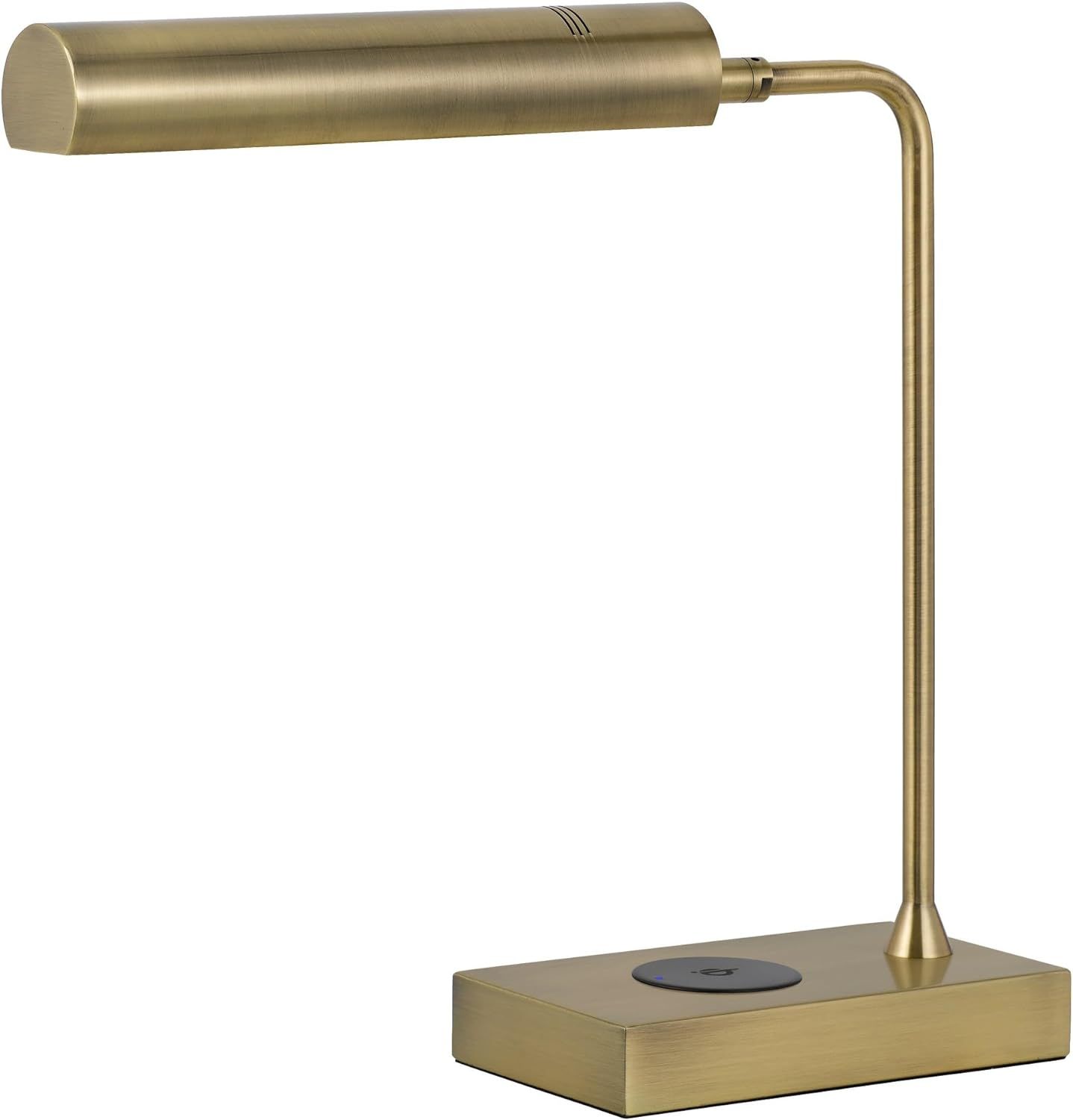 Benjara Dyna 18 Inch Integrated LED Desk Lamp, Wireless USB Port, Antique Brass | Amazon (US)