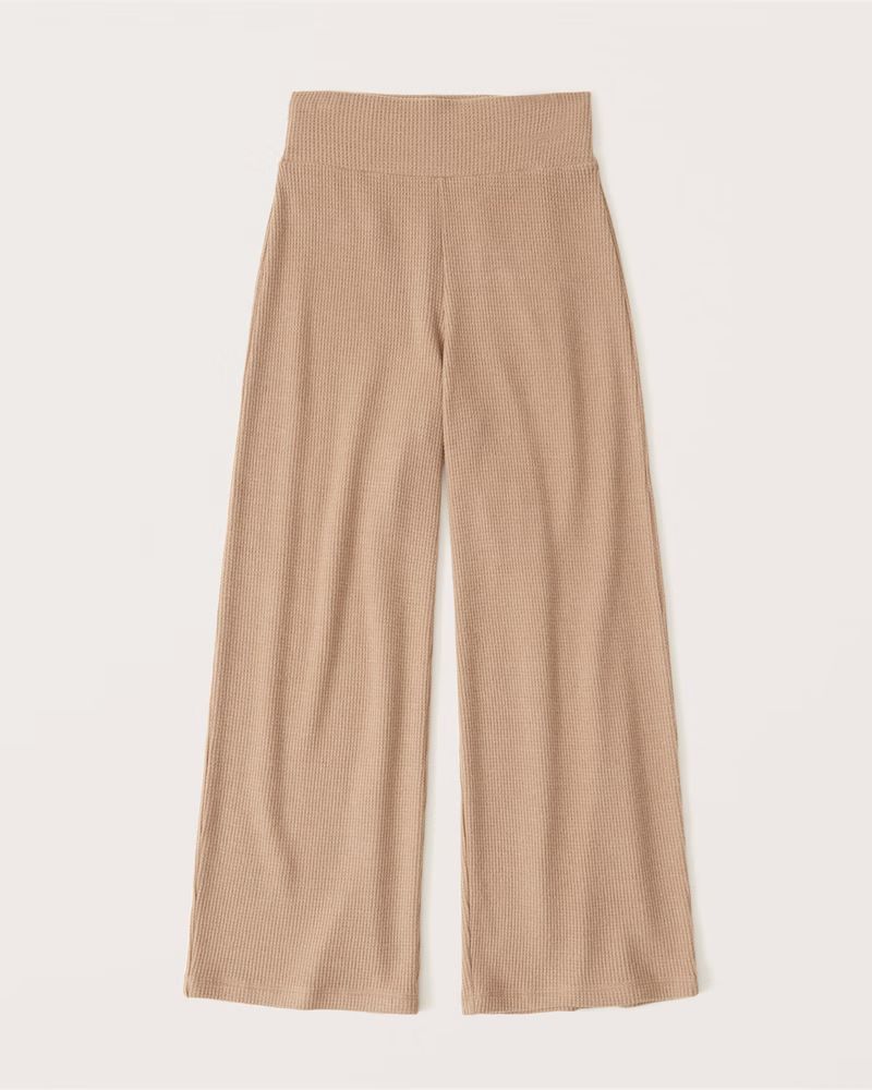 Women's Waffle Lounge Wide Leg Pants | Women's Intimates & Sleepwear | Abercrombie.com | Abercrombie & Fitch (US)