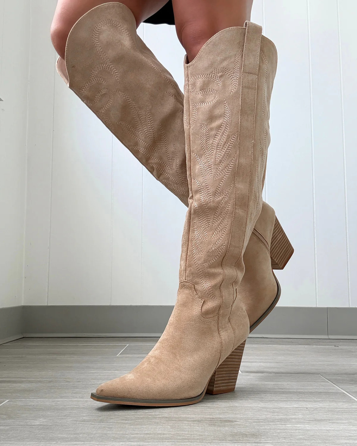 Bronco Knee High Western Boots - Almond | Bar T Boutique