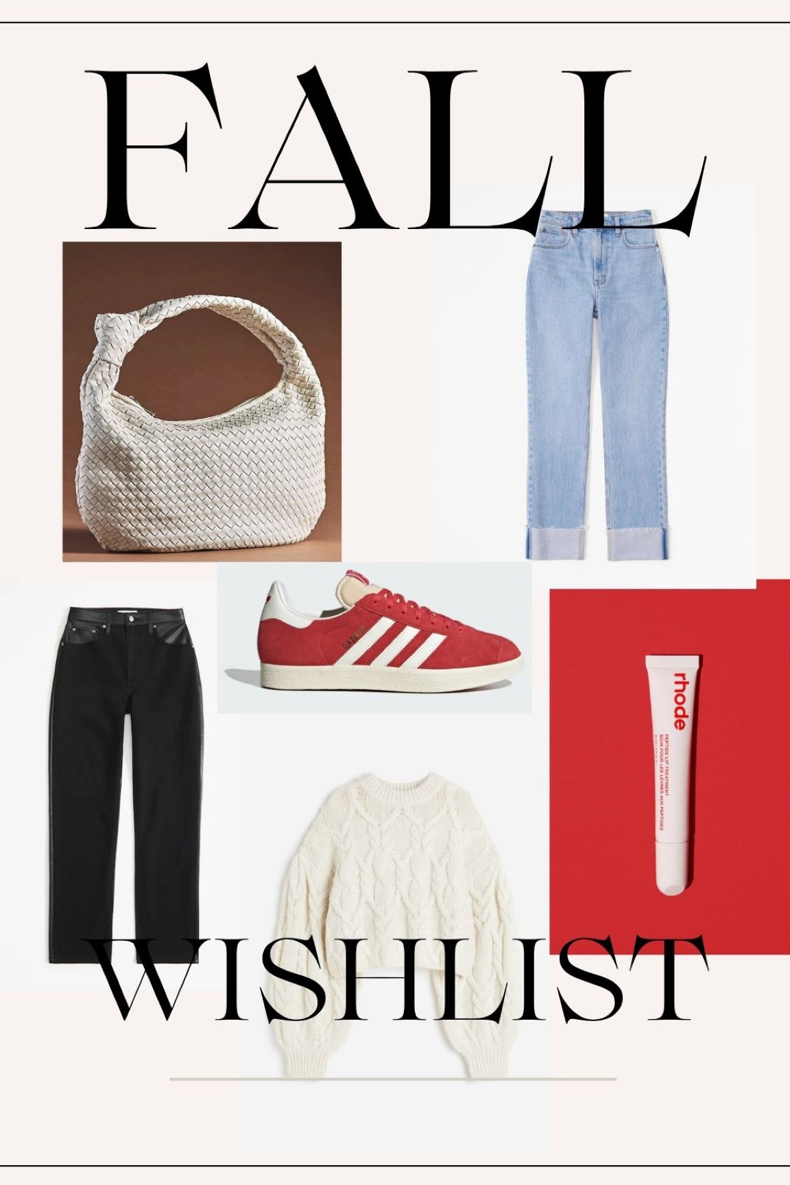 Fall wishlist! #fallfashion #leatherjacket #kneehighboots #sneakers #adidas #newbalance #bodegadupe #abercrombiejeans #chunkysweaters

#LTKshoecrush #LTKSeasonal #LTKsalealert