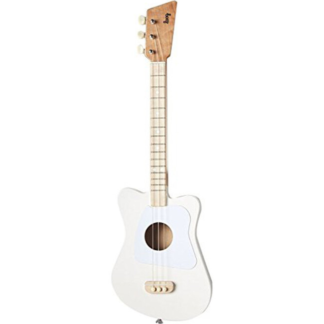 Mini 3-String Guitar, White | Maisonette