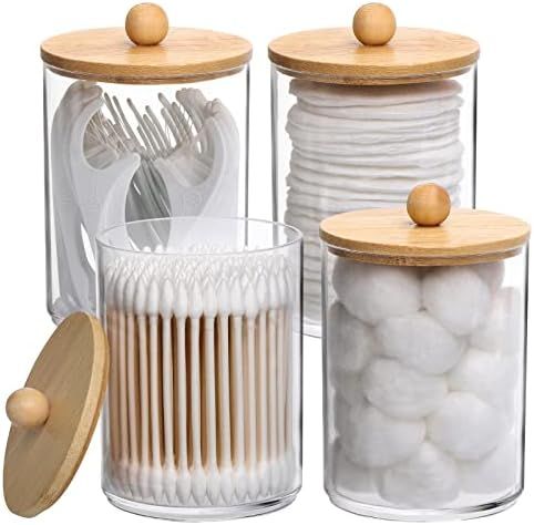 Amazon.com: Tbestmax 4 Pack Qtip Holder, 10-Ounce Bathroom Organizer Accessories Storage Containe... | Amazon (US)