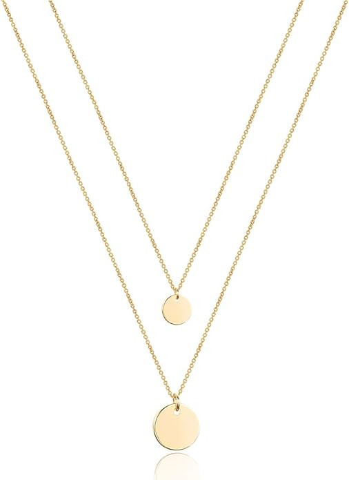 Turandoss Dainty Layered Choker Necklace, Handmade 14K Gold Plated Y Pendant Necklace Multilayer ... | Amazon (US)