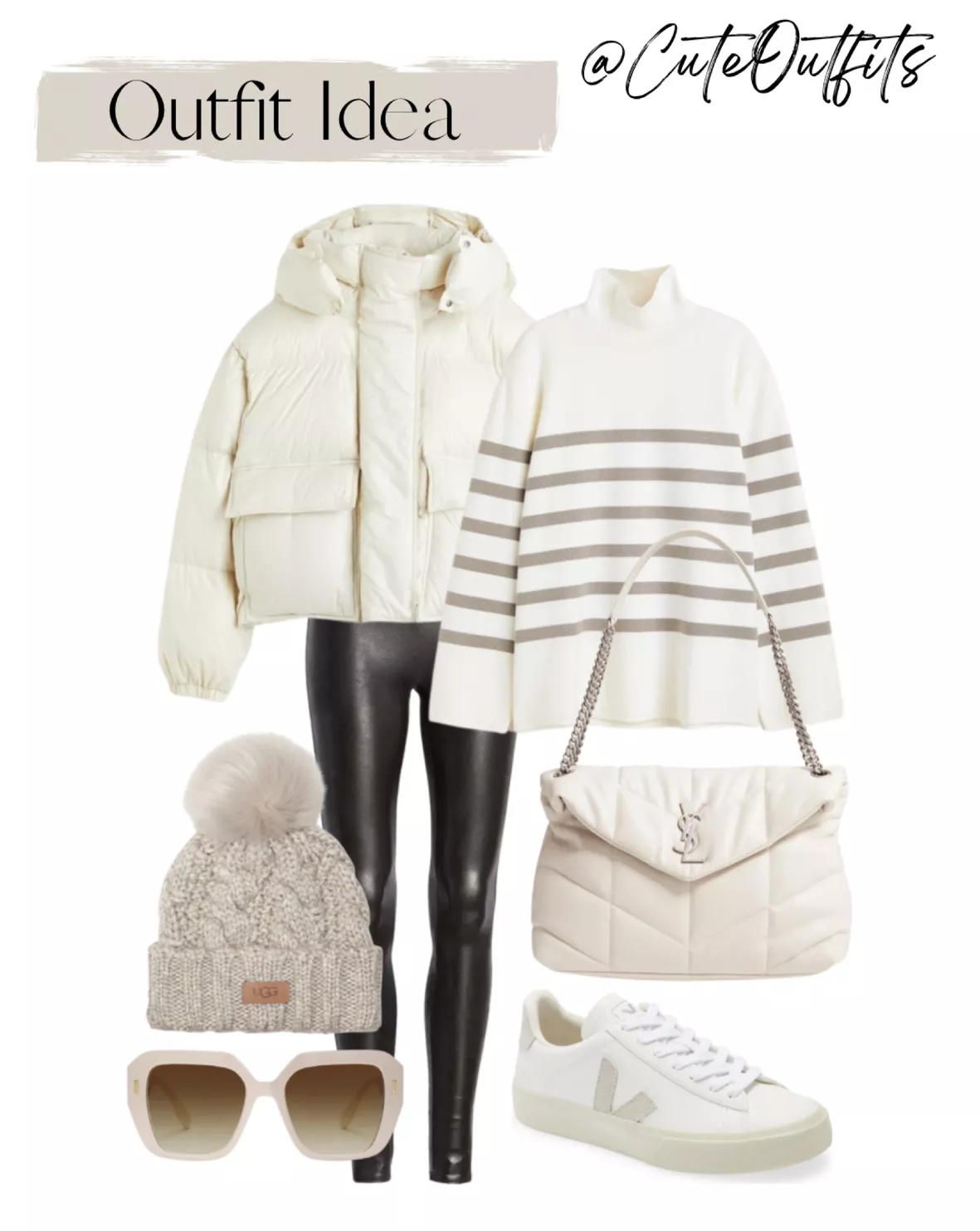 White Beanie with White Outerwear Winter Outfits For Women (2 ideas &  outfits)
